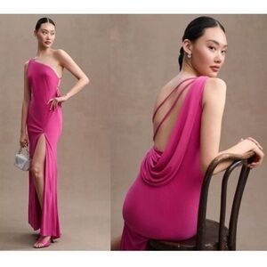 MAC DUGGAL One-Shoulder Jersey Body-Con Gown in Candy Pink Size US 4